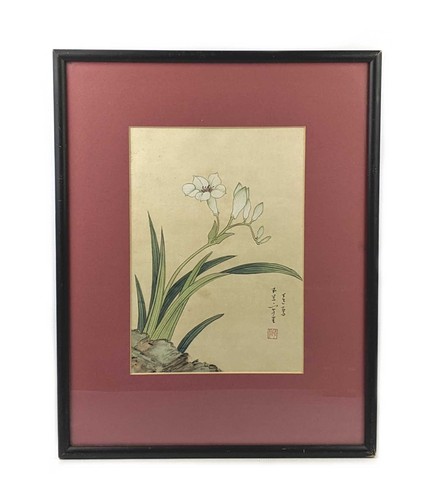 Antico quadro floreale cinese