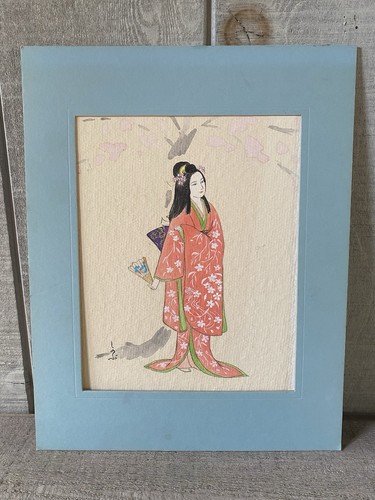 Dipinto geisha acquerello