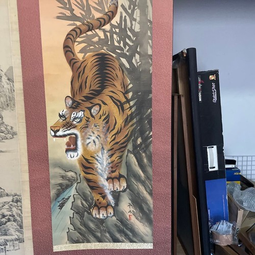Antico quadro tigre - , feroce