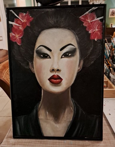 Dipinto donna giapponese - donna,