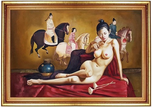 Quadro olio donna erotica - quadro, olio,