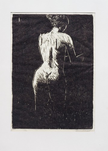 Nudo femminile xilografia su - nudo,